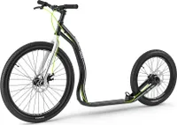 Yedoo Trexx Disc Alloy Roller Scooter Tretroller / Dogscooter - für Erwachsene und Teenager, bis 150 kg, mit Luftreifen 26/20, Scheibenbremsen und verstellbarem Lenker Schwarz