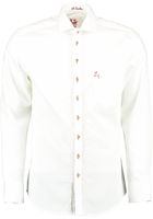 Gipfelstürmer Herren Hemd Langarm Trachtenhemd mit Haifischkragen Nvoji, Größe:37/38, Farbe:weiß-mittelrot