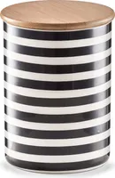 ZELLER Keramiktopf mit Streifen 900ml, schwarz-weiss 11,5x15cm