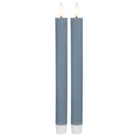 LED vosková sviečka Flame Stripe Set of 2 Battery Timer Blue 25x2,1cm