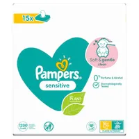 Vlhčené ubrousky Pampers Sensitive 15 x 80 ks.