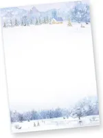 Briefpapier Weiße Weihnachten (500 Blatt) Weihnachtsbriefpapier bedruckt mit Winterlandschaft weihnachtliches Papier A4