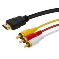 HDMI auf 3x Cinch-Stecker männlich Videokabel by LinQ – Schwarz
