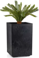 HowHomely 36L Blumentopf Betonique 58 cm Höhe, Pflanzkübel, Schwarz Übertopf für garten balkon