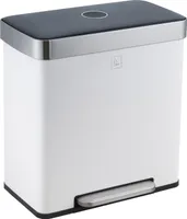 SVITA LT2X30 Mülleimer 60l Treteimer 2 Fächer mit Deckel Weiß