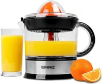 Duronic JE407 Elektrische Zitruspresse | 40W Entsafter | 700 ml Volumen | inkl. 2 austauschbare Presskegel | Fruchtpresse und Orangenpresse | Saftmaschine mit Sieb für Fruchtfleisch | Slow Juicer