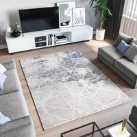 Koberec Obývacia izba Spálňa Krátky vlas Moderný dizajn Šedá Béžová Modrá Škvrnitá Popraskaná Abstraktný ECOTEX 300 x 400 cm