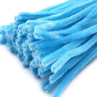 Pfeifenreiniger 20er Chenille-Draht 6mm, Länge 30cm, 28 Farben wählbar, Farbe:himmelblau