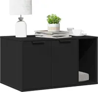 Katzenklo Schwarz 80x50x45 cm Holzwerkstoff 857734