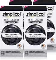 Simplicol Textilfarbe intensiv Samt-Schwarz - Einfaches Färben (4er Pack)