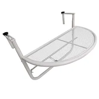 Balkonový závěsný stolek Outsunny výškově nastavitelný půlkruhový D60 x Š45 x V50 cm