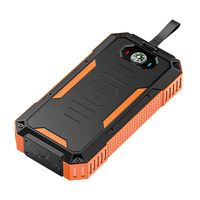 Wireless Solar Powerbank 30000mAh Wasserdicht, Ladegerät USB C, Akku, 4 Outputs, Orange