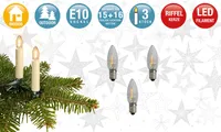 Ersatzbirne LED Lichterkette Riffelkerze Kette 3er Set Sockel E10 16 V 0,5 W