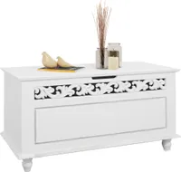 CASARIA® Holztruhe Jersey mit Deckel groß klappbar XXL Stauraum Sitzbank Truhe Holzkiste Schatztruhe Box Schuhbank Truhenbank Wäschetruhe weiß 80x40cm