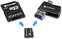 Platinet 32GB MicroSDHC + card reader + otg + adapter, 32 GB, MicroSD, Schwarz