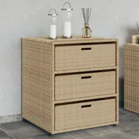 vidaXL Zahradní skříňka béžová 55x59x69 cm Poly ratan