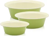 Karl Krüger 90180 Schüssel Set Juist 3-tlg. (20,24 und 28 cm), emailliert, grün,