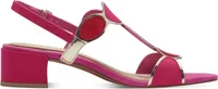 MARCO TOZZI Damen Sandale Textil Sandalette Metallic T-Riemen 2-28230-42, Größe:38 EU, Farbe:Pink