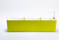 Květinový truhlík Berberis se zavlažovacím systémem 60 cm a 80 cm, barva: světle zelená + bílá, velikost / průměr: 80 cm