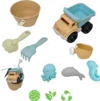 WOOPIE GREEN Sand Set Eimer Kipper 8 el. BIOLOGISCH ABBAUBARES ORGANISCHES MATERIAL