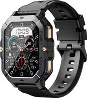 INF Smartwatch mit Herzfrequenzmesser, Blutdruckmesser und Blutsauerstoffmessung Schwarz
