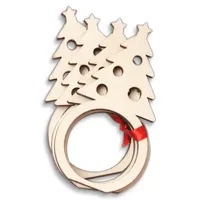 Serviettenringe, Tannenbaum, 4er Set aus Holz 9 cm