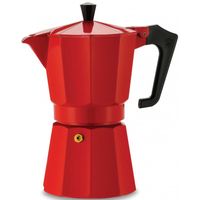 Espressokocher Aluminium Espresso Espressokanne rot für 9 Tassen