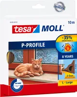 tesamoll Fensterdichtung selbstklebend (1 x 10 m) - P-Profil: 9 x 5 mm - braun