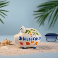 Urlaubskasse Sparschwein mit Spruch