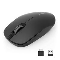 Inateck kabellose Maus, 2.4 GHz Silent Funkmaus mit USB A und Type C Empfänger Drahtlose Maus, 1500 DPI, für Notebook, PC, Laptop, Computer, MacBook