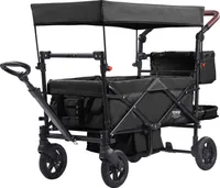 VEVOR Buggy für 2 Kinder, zusammenklappbarer Push-Pull-Kinderwagen mit verstellbarem Griff, umlaufendem Gurt, abnehmbarem Verdeck, 4 Rädern mit Bremsen, multifunktionaler Tandem-Kinderwagen