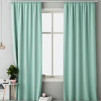 JEMIDI Vorhang blickdicht 140x250cm - Gardine mit Kräuselband Universalband - 100% Polyester Schal lang für Wohnzimmer Schlafzimmer - mint