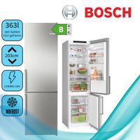 Bosch Serie | 4 Freistehende Kühl-Gefrier-Kombination mit NoFrost 203 x 60 cm Edelstahl (mit Antifingerprint) KGN39VIBT