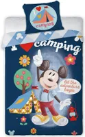 Faro Bavlněné povlečení 140x200 Mickey Mouse 7668 na povlak na polštář I love Camping under a tent 70x90