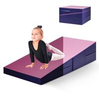 COSTWAY 2 in 1 Schräge Gymnastikmatte, Turnmatte mit Tragegriff, Kinder für Zuhause, Gym, 150 x 75 x 36 cm