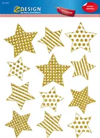 AVERY Zweckform ZDesign Weihnachts-Fensterbild Sterne gold 12 Aufkleber