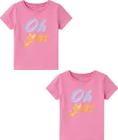 NAME IT T-Shirt 2er-Set Print Design Rundhals bequem Größe: 116