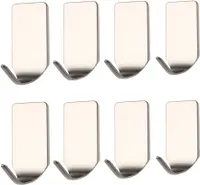 8er-Set,Selbstklebende,Haken,Edelstahl,Matt,Bad,Klebehaken,Kleiderhaken,Set,Ohne,Bohren