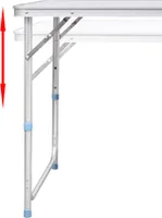 Składany stolik kempingowy z aluminiową regulacją wysokości 120 x 60 cm