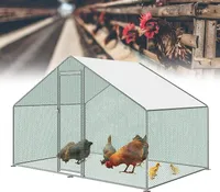 ACXIN Hühnerstall 3 x 2 x 2m Freilaufgehege Hühnerstall Tür mit Schloss Hühnerhaus Verzinkter Stahlrahmen Beschichtetes PE-Schattendach für Hühnerkäfig