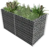 vidaXL Gabiónová zvýšená posteľ Oceľ 180 × 90 × 100 cm Strieborná
