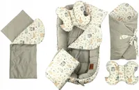 7 tlg SET für Neugeborene Babynestchen Babybett 10in1 Babynest Kinderbett Kokon zum schlafen 110x60cm Babynest + Matratze + Decke + 2xKissen + Einlage
