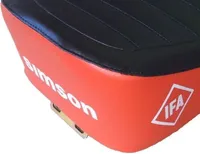 Sitzbankbezug Rot/Schwarz strukturiert mit Schriftzug IFA Simson S50 S51 S70 Vogelserie