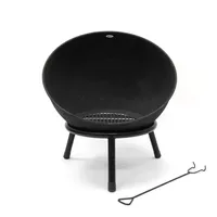 HEAT Outdoor Living Feuerkorb auf Beinen Kappa Zwart Ø56 cm - Feuerschale Für den Garten - 56x56x60cm