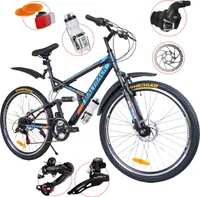 MalTrack Moutainbike MTB 26 palcov, 18 rýchlostí SHIMANO, BlackHawk bike, Odporúčaná výška 140-180cm, Black