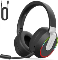 Gaming Headset,Wireless Gaming Headset für PC, PS4, PS5, Bluetooth Kabelloses Kopfhörer mit abnehmbarem Mikrofon mit Geräuschunterdrückung