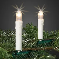 Lichterkette Kerzen innen, 30 Lichter, Lichtlänge 1160cm, Schaft weiß, Stecker