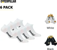 Caterpillar 6 Paar Herren socken Knöchelhöhe Baumwolle Weiß47-50