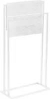 FRAMADO Metall Handtuchständer - Badetuchhalter Weiss, 2-armig, 45x21x86cm