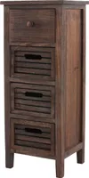 Komoda T18, szafka z szufladami, 4 szuflady, 74x30x25cm Shabby-Look Vintage ~ brązowy